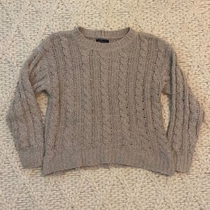 American Eagle Tan Cable Knit Sweater